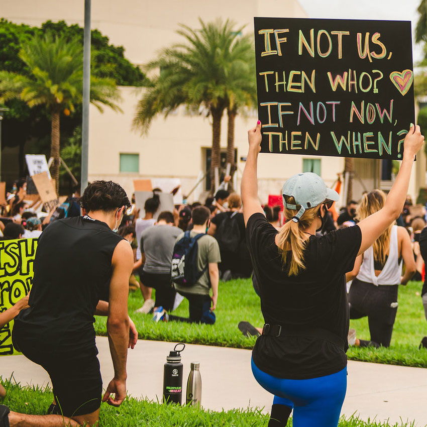 Peaceful demonstration at FIU after the death of George Floyd in 2020